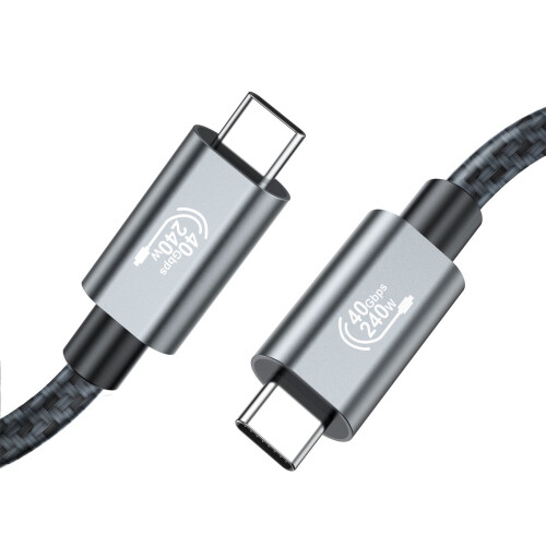 Cabo USB4 Type-C 40Gbps 240W 8K 60Hz trançado 2