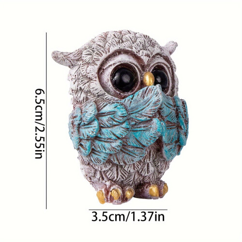 Statuette décorative hibou, figurine animale, 6,5 cm (2,55 pouces) 2