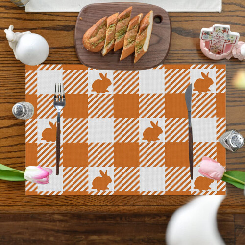 Wasbare placemats met paashaasmotief (4 stuks) 2