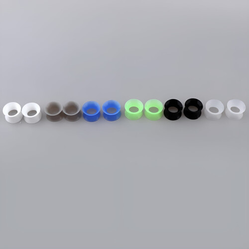 Διπλά ανοιγόμενα αυτιά σιλικόνης 6 ζεύγη 8mm-20mm 1