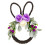 Påskharekrans med konstgjorda blommor 35 cm 3