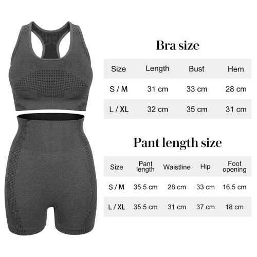 Dam Mörkgrått yogaset i nylon, andningsbart material, 1 set 1