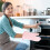 Oven Mitts Solid Color Heat Resistant Non-Slip 1 Pair Pink 2