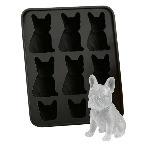 Moule à glace 3D YujiCraft en forme d'animal français, chien 1