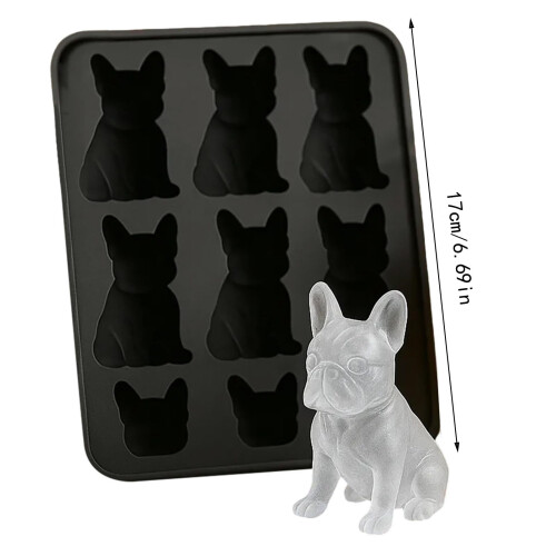 Moule à glace 3D YujiCraft en forme d'animal français, chien 2