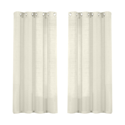 Linen sheer curtains silver 63 inch 2 panels 1