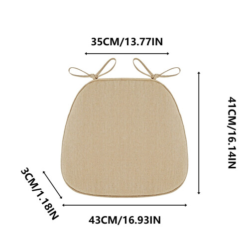 D形餐椅坐垫 17x16英寸 加厚可拆洗 1