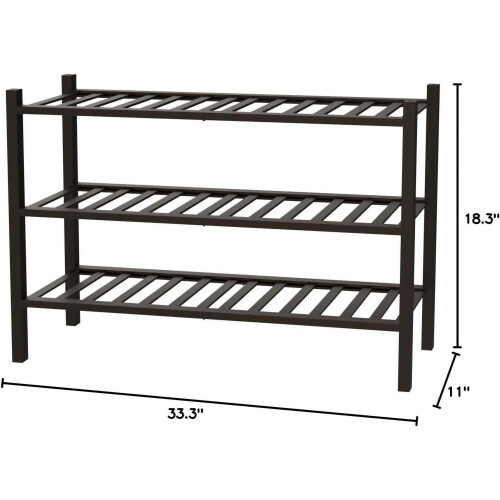 Étagère à chaussures à 3 niveaux, rangement empilable 1