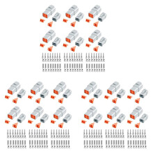 216 PCS Deutsch DTP Connector Kit 4 Pin Automotive Waterproof Connectors 18 Sets with Size 12 Stamped Contacts Gauge