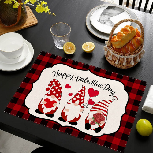 Valentine's Day red lattice placemat 1 piece 1