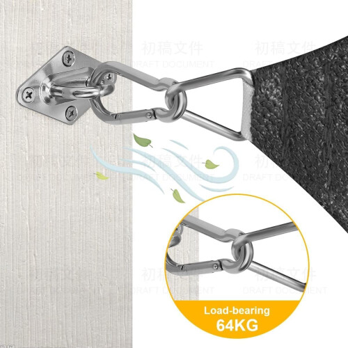 Kit de fixation pour voile d'ombrage M6Sun, acier inoxydable robuste, 1 1