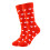 Women's Heart Pattern Cotton Crew Socks, Watermelon Red, 2