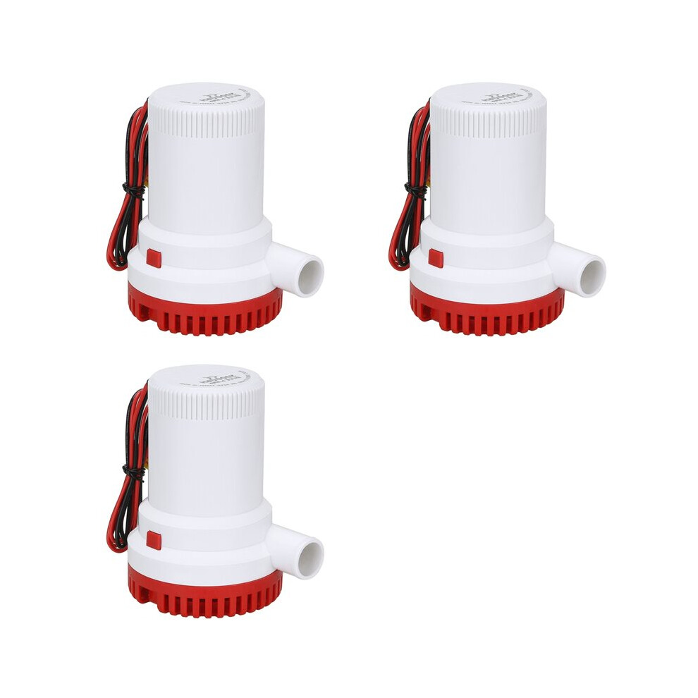 3X 2000Gph Marine Water Bilge Pump Submersible Yacht Boat 12V Caravan Fishing Sea Red 6032366165189
