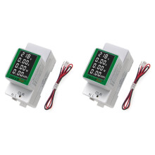 2X Peacefair PZEM-008 White Din Rail Electricity Digital Power Meter Watt Kwh Wattmeter Monitor Ammeter Voltmeter