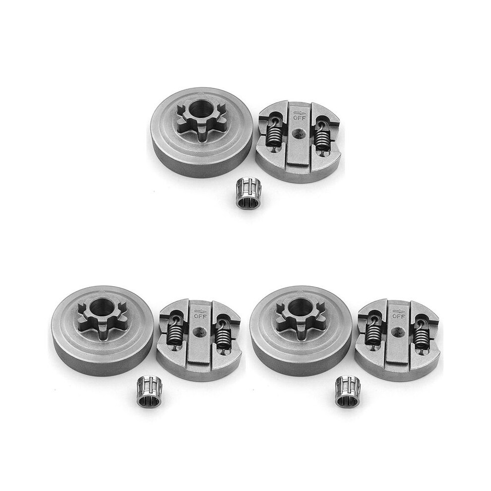 3X Clutch & Clutch Drum & Needle Bearing Fit For Chinese Chainsaw 2500 25Cc 6031240006150