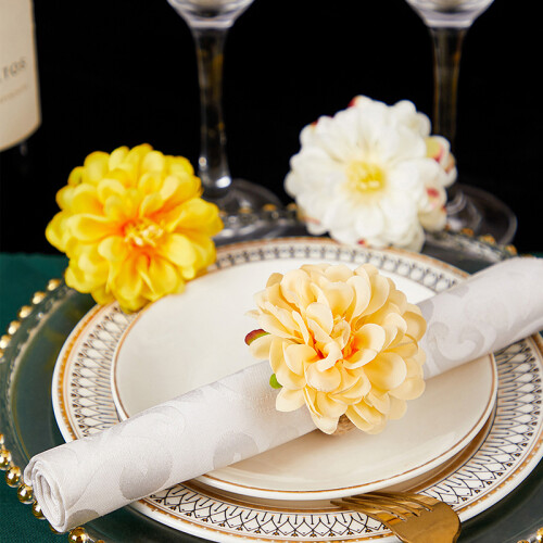 Serviettenringe mit Blumenmuster, 6 Stück 1