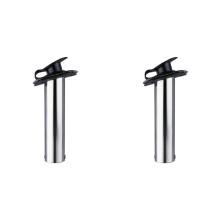 2X Support de Canne à Pêche à 15 Degrés en Acier Inoxydable à Montage Intégré pour Accessoires de Bateau