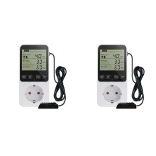 2X Controlador de Humedad, Controlador de Temperatura, Enchufe de 230 V, Interruptor de Temperatura, Interruptor de Termostato, Enchufe de la UE