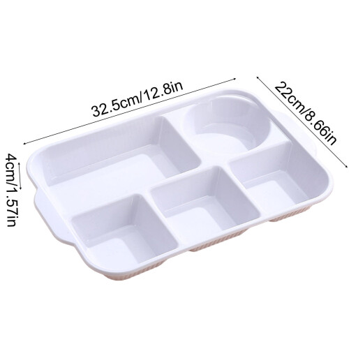 Divided Plates Tray 12.79x8.66x1.57 in White 2