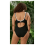 Women's Black V-Neck One-Piece Swimsuit with Wire Support 2