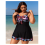 Women's Plus Size Tropical Print Tankini Set 2-Piece 3