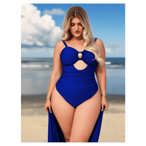 Plus Size Blue Tankini Swimsuit Women's Two-Piece 2
