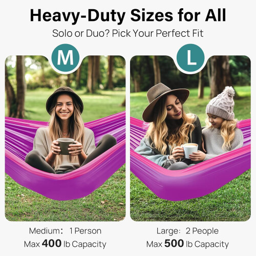 Camping Hammock with Tree Straps and Carry Bag 500 lbs 1