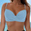 Top de bikini triangular tipo halter para mujer, acolchado, liso. 2