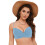 Top de bikini triangular tipo halter para mujer, acolchado, liso. 3