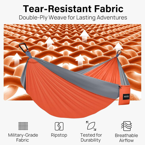 Camping Hammock 500 lbs with Tree Straps and Carry Bag 2