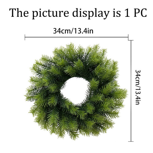 Artificial Christmas Wreath Green Pine 13.7 Inch 1