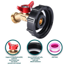 275-330 Gallon IBC Tote Tank Adapter, Ibc Tote Fittings, S60 X 6 Coarse Thread + Garden Hose Valve Faucet