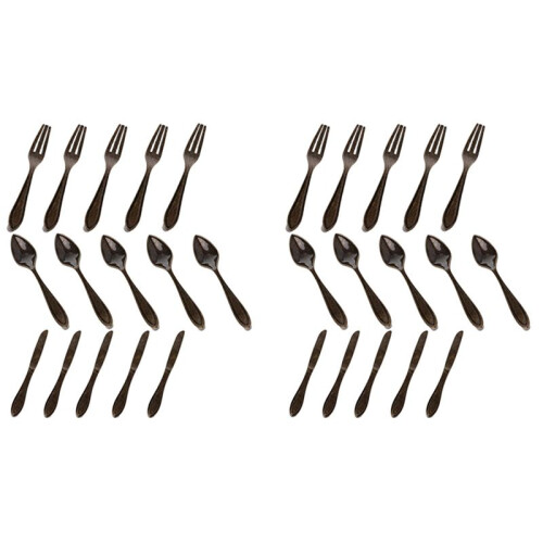 30 Pcs Knife Spoon Fork Kitchen Cabinet Closet Drawer Pull Handles Knobs 3-Inch Center to Center Bronze