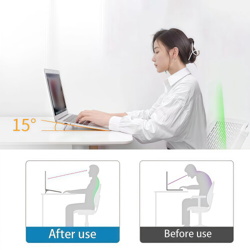 Mini supporto per laptop in metallo, regolabile e pieghevole (4 pezzi) 2