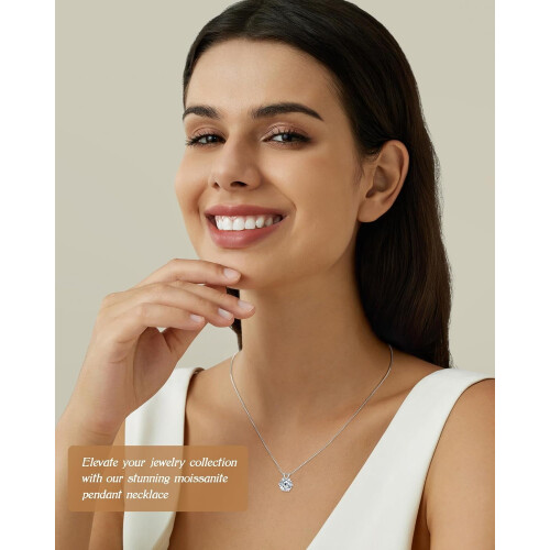 Κολιέ μενταγιόν Moissanite για γυναίκες D Χρώμα VVS1 925 1