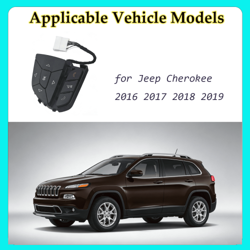 Interruptor de direção esquerdo preto para Jeep Cherokee 2016–2019 1