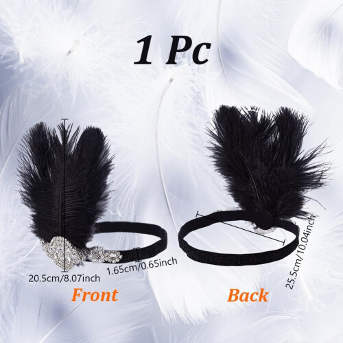 Bandeau à plumes et strass style années 20 1