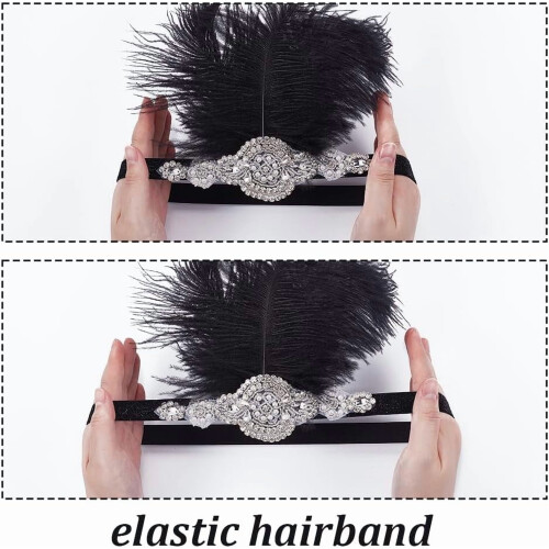 Bandeau à plumes et strass style années 20 2