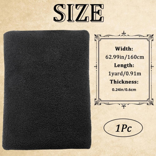 Μαύρο βελούδινο ύφασμα Sherpa Fleece 1,8x1 γιάρδα 1