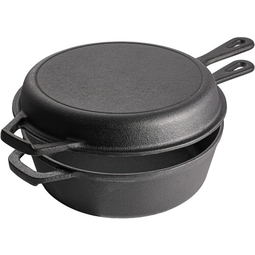 Cast Iron Dutch Oven with Skillet Lid 2-in-1 1