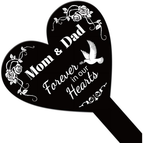 Hjerteformet minnehagepike for mamma og pappa 1