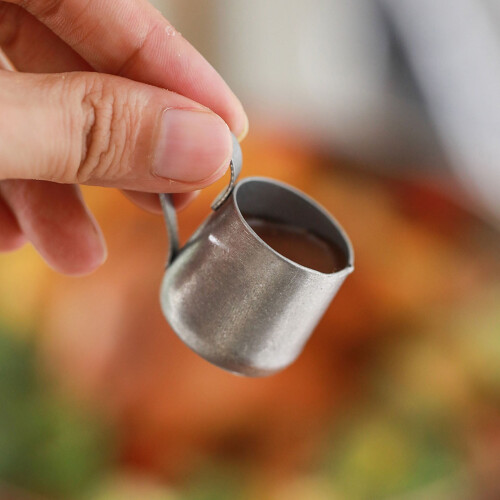 Lille sovshældekop i rustfrit stål - pladsbesparende køkkenredskab 2