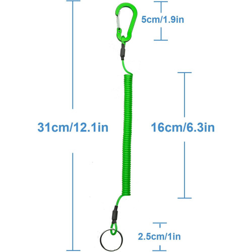 Einziehbares Sicherheits-Spiralseil mit Aluminiumkarabiner 1