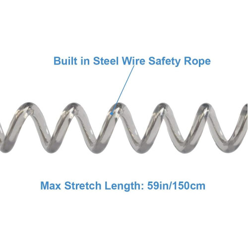 Einziehbares Sicherheits-Spiralseil mit Aluminiumkarabiner 2