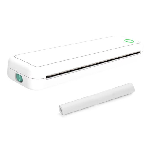 A4 Portable Thermal Printer Inkless BT Wireless Portable Printer Min Portable A4 Label Maker Home Office Use White