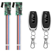 433MHz Wireless RF Remote Control 2 Way 1 Channel 5V-24V 2A Receiver for Lamps LED Lights Fans Etc 2 Way