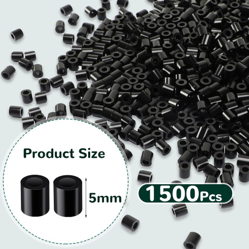 Perline fusibile nere da 5 mm, 1500 pezzi 1