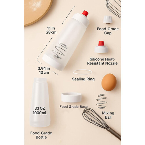 Pancake Batter Dispenser with Whisk Ball1000mL 2 2
