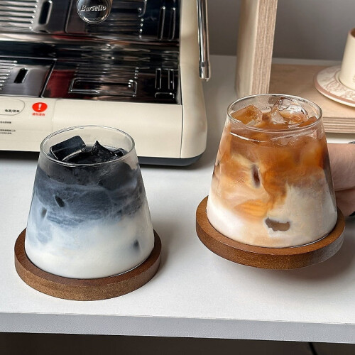 Transparenter Glasbecher für Saft, Milch, Cocktails, Wasser oder Kaffee 1