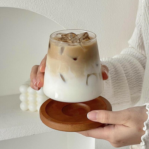 Transparenter Glasbecher für Saft, Milch, Cocktails, Wasser oder Kaffee 2